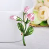 Exquisite pink tulip - crystal broochBrooches