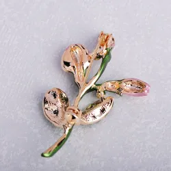 Exquisite pink tulip - crystal broochBrooches