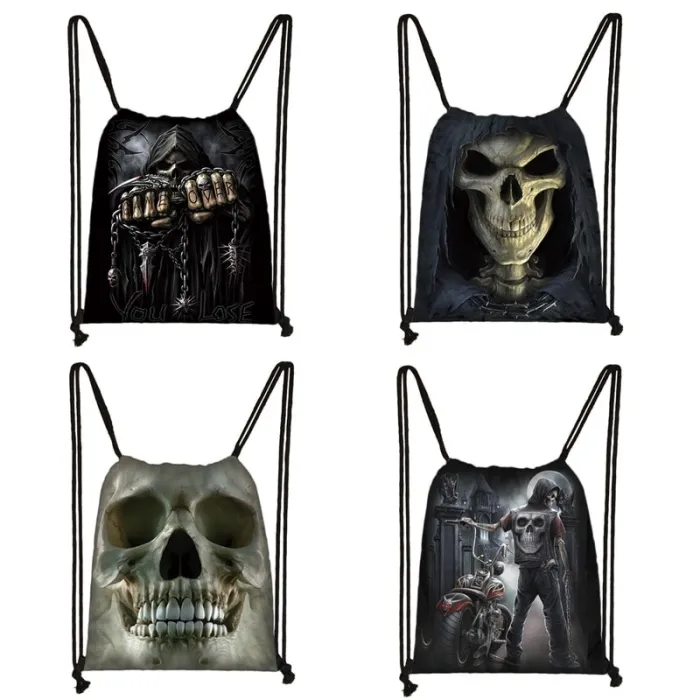 Unisex canvas backpack - with drawstrings - grim reaper / skull / death