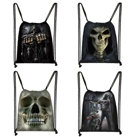 Unisex canvas backpack - with drawstrings - grim reaper / skull / death