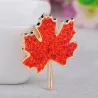 Red maple leaf - crystal brooch