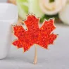 Red maple leaf - crystal brooch