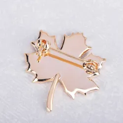 Red maple leaf - crystal brooch