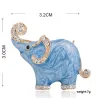 Blue elephant shaped brooch - with crystals