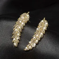 Crystal feathers - elegant stud earringsEarrings