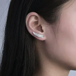 Crystal feathers - elegant stud earringsEarrings