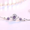 Crystal four-leaf clover bracelet - 925 sterling silver