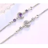 Crystal four-leaf clover bracelet - 925 sterling silver