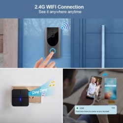 KERUI - 1080P - smart WiFi doorbell - chime - 2MP camera - video intercomHome security