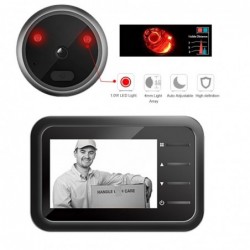 Video doorbell camera - with peephole - auto record - electronic ring - night view - digitalHome security