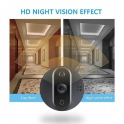 Smart video doorbell - with peephole / PIR motion detection / APP / WiFi - remote controlSecurity cameras