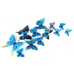 Multicolored double layer 3D butterflies - magnetic wall sticker - 12 piecesWall stickers