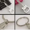 Guitar shaped bottle opener - metal keychain