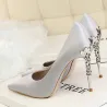 Sexy pumps - with metal carved thin high heels
