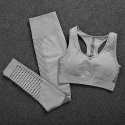 Elastic push up bra / leggings - seamless - high waist - 2 piece set