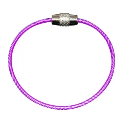 Stainless steel wire keyring - round rope - screwable connectorKeyrings