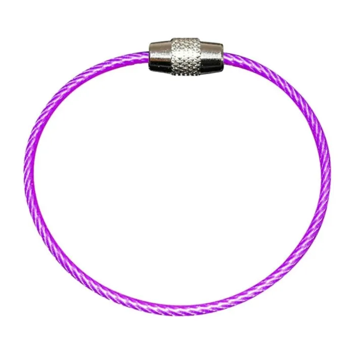 Stainless steel wire keyring - round rope - screwable connectorKeyrings