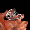 Octopus tentacle ring - titanium steel - adjustable