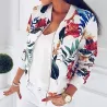Trendy retro short jacket - with zipper - floral print