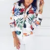 Trendy retro short jacket - with zipper - floral print