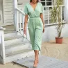 Classic polka dots jumpsuit - short sleeve - loose leg