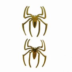 3D spider - car sticker - chrome