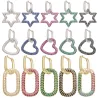 Small crystal earring with hook - heart / star / rectangle shapedEarrings