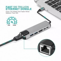 USB-C hub - multiport adapter - splitter - USB 3 - HDMI - RJ45 PDHubs