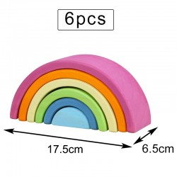 Creative building blocks - wooden educational toy - rainbow / boxes / people figures / ballsWooden