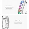 Mini hoop earrings - 925 sterling silver - colourful crystals / turquoise