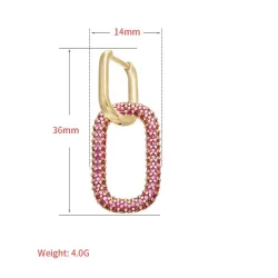 Small crystal earring with hook - heart / star / rectangle shapedEarrings