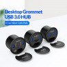 Desktop grommet - USB 3.0 HUB type-C - high speed splitter - with SD / TF / headphone / microphone adapter - for PC