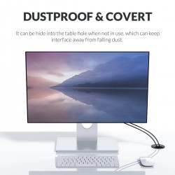 Desktop grommet - USB 3.0 HUB type-C - high speed splitter - with SD / TF / headphone / microphone adapter - for PC
