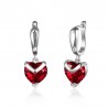 Luxurious earrings with red crystal heartEarrings