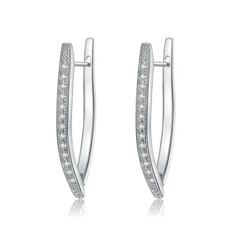 Elegant earrings with crystals - V-shapeEarrings