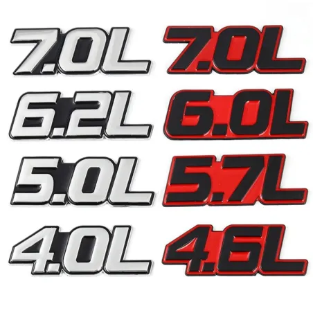 3D metal car sticker - engine size emblem - 4.0L - 7.0L
