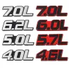 3D metal car sticker - engine size emblem - 4.0L - 7.0L