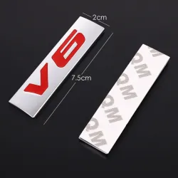 3D metal car sticker - engine size emblem - V6 - V8