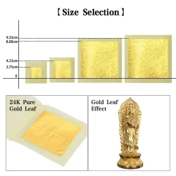 24K gold foil - leaf sheets - edible - for cake / food decorationBakeware