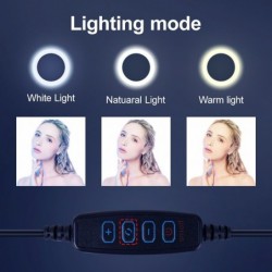LED selfie ring - fill light lamp - with tripod - for makeup / video / photos - dimmableTripods & stands