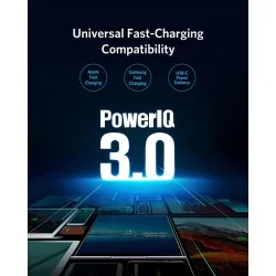 36W - 2-port PIQ 3.0 - type-C - wall charger - with foldable plugChargers