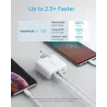 36W - 2-port PIQ 3.0 - type-C - wall charger - with foldable plugChargers