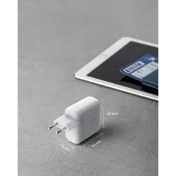 36W - 2-port PIQ 3.0 - type-C - wall charger - with foldable plugChargers
