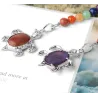 Keychain with turtle - natural stone / colorful beadsKeyrings