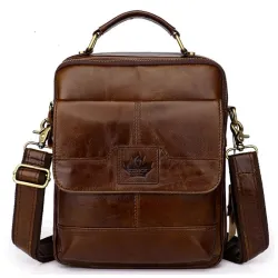 Elegant shoulder bag - with zippers - genuine leather