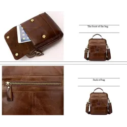 Elegant shoulder bag - with zippers - genuine leather
