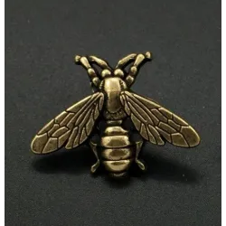 Vintage bronze brooch - bee / airplane