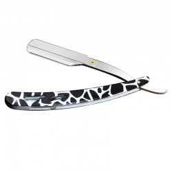 Manual shaving straight razor - folding knife - stainless steel