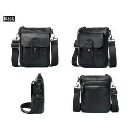 Genuine cow leather crossbody / shoulder bag - with zippersBags