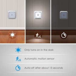 LED lamp - with PIR motion sensor - for wall / furniture / stairs - 2 pieces
